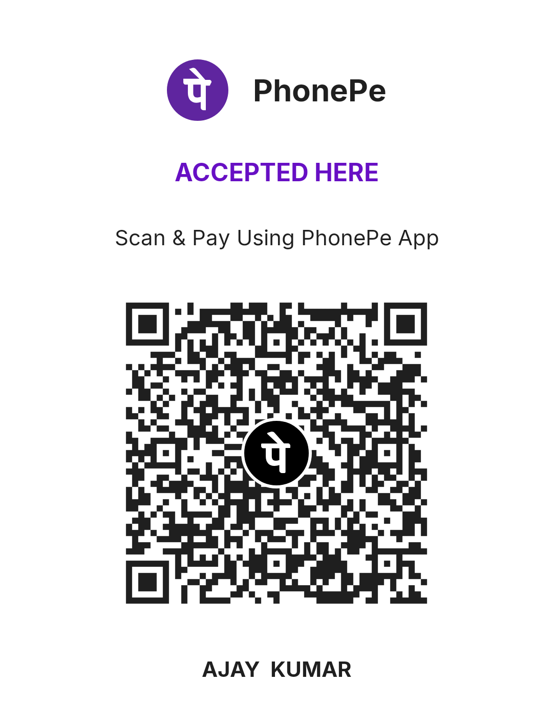 PhonePe payment QR code